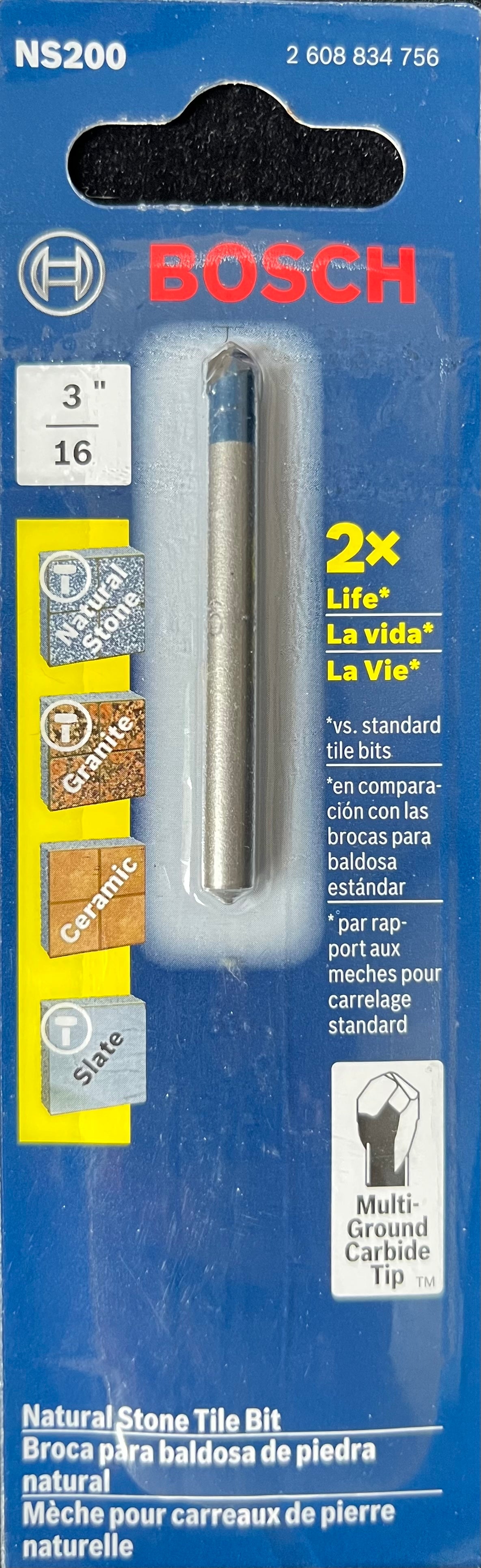 BOSCH Natural Stone Tile Bit 3/16" (NS200)