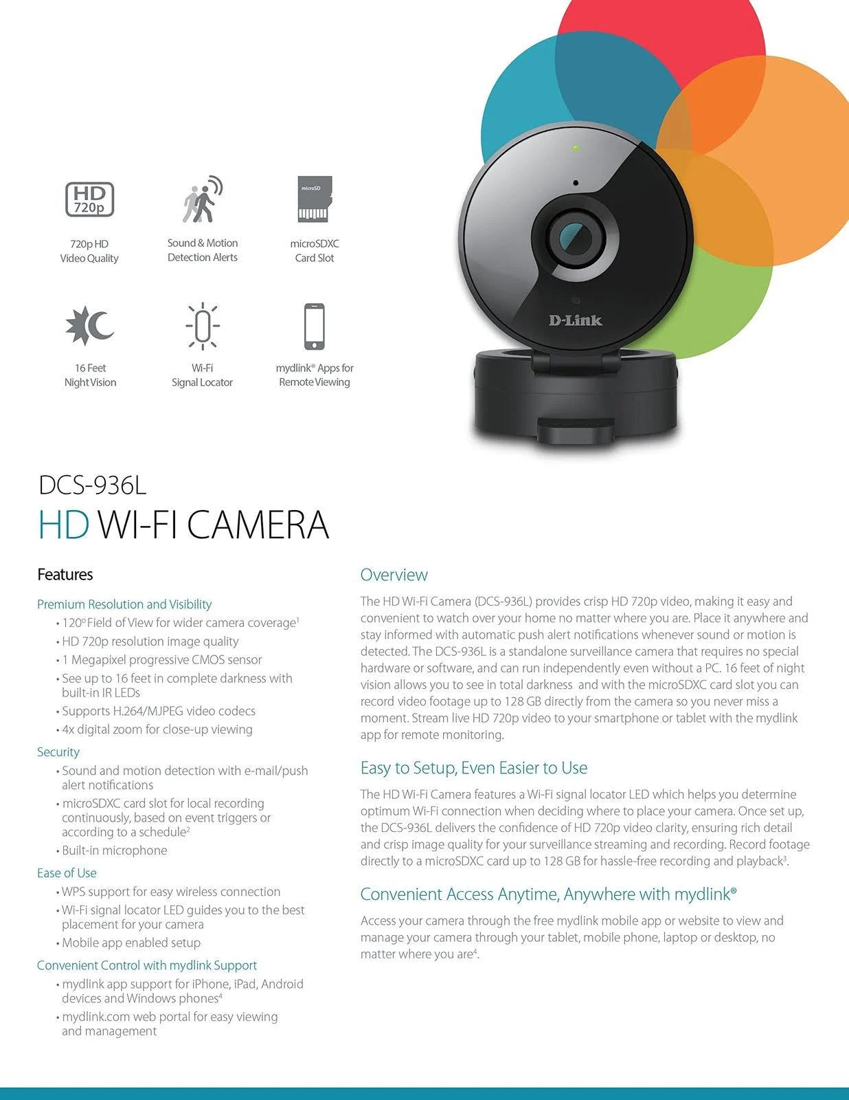 D-Link Caméra réseau jour/nuit HD (DCS-936L)