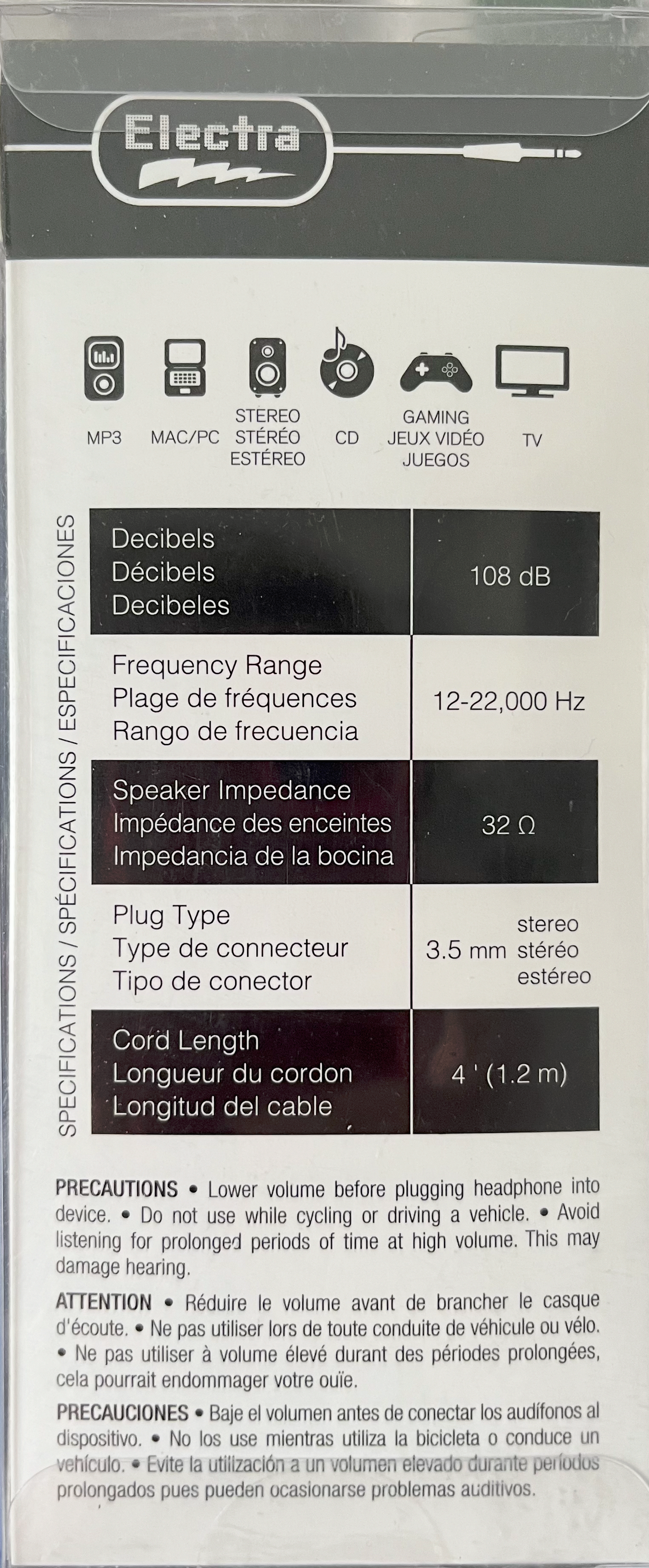 Electra Casque d'écoute Stéréo filaire (26-3060983)