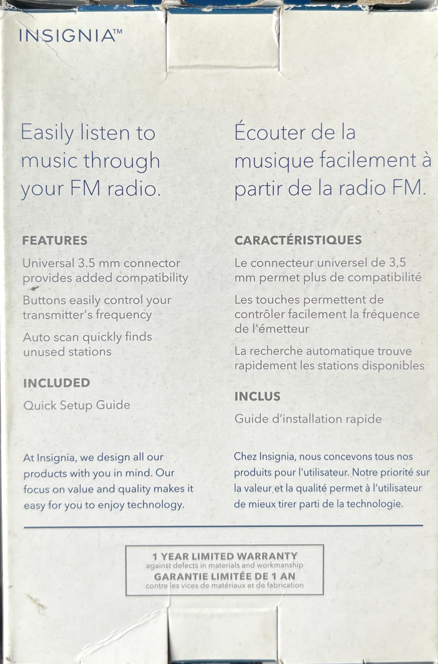INSIGNA Émetteur FM Universel Jack (NS-M35FMT2-C)