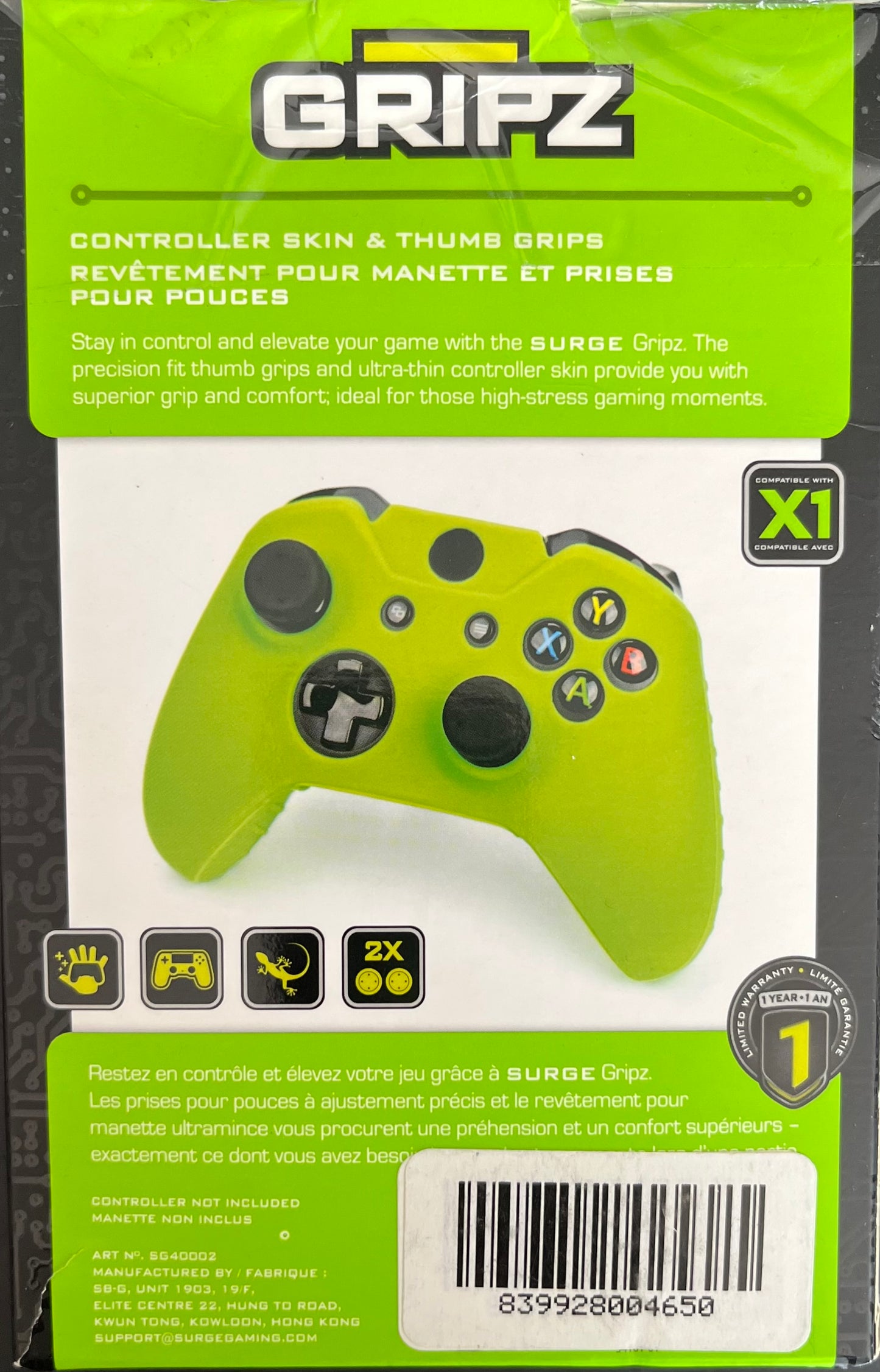 Surge GRIPZ Revêtement pour manette Xbox One (SG40002)