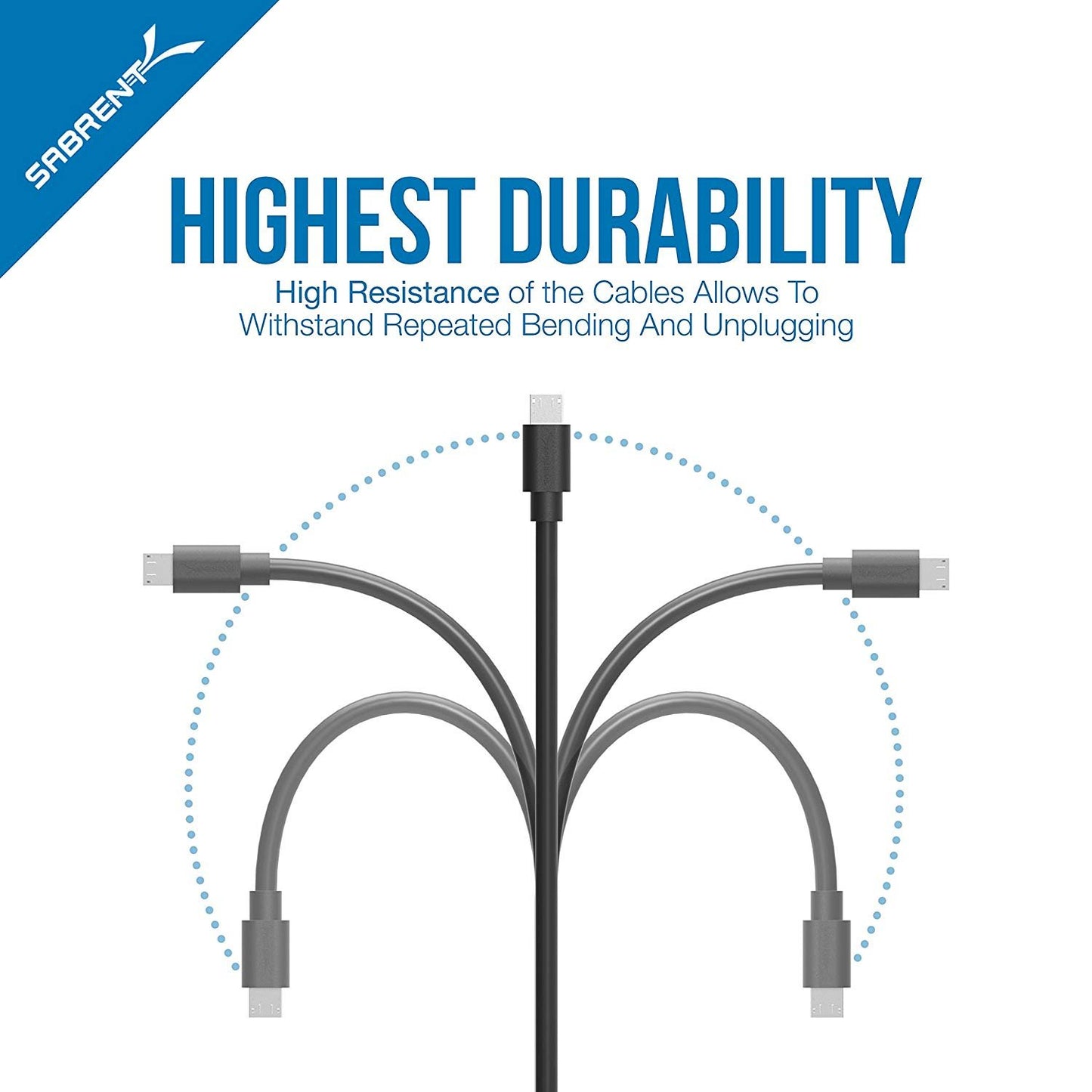 SABRENT Lot de 6 Câbles charge USB Micro USB-A