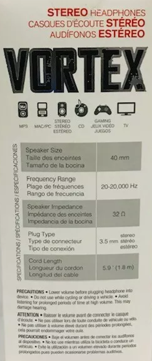 Vortex Écouteurs stéréo filaire (B31)