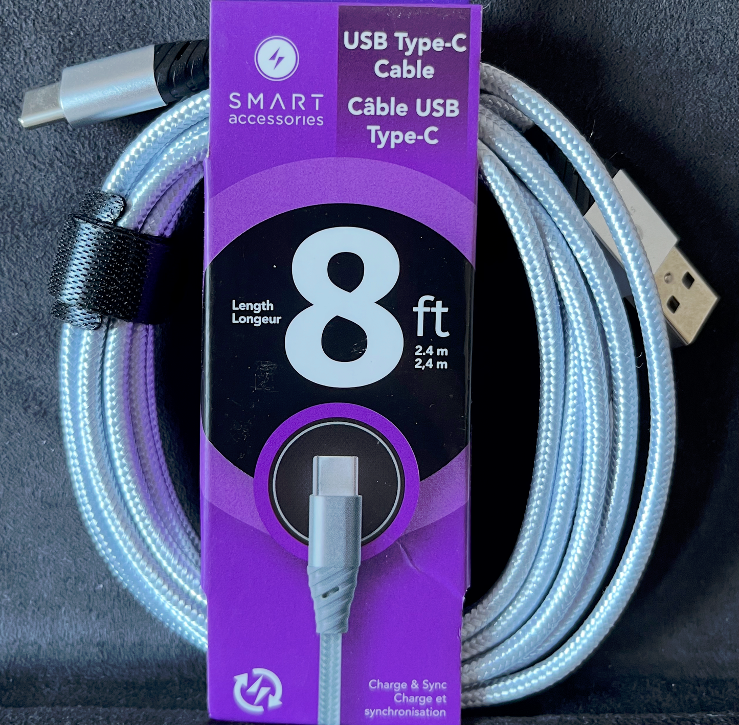 SMART Câble charge 8' USB USB-C (Argent)