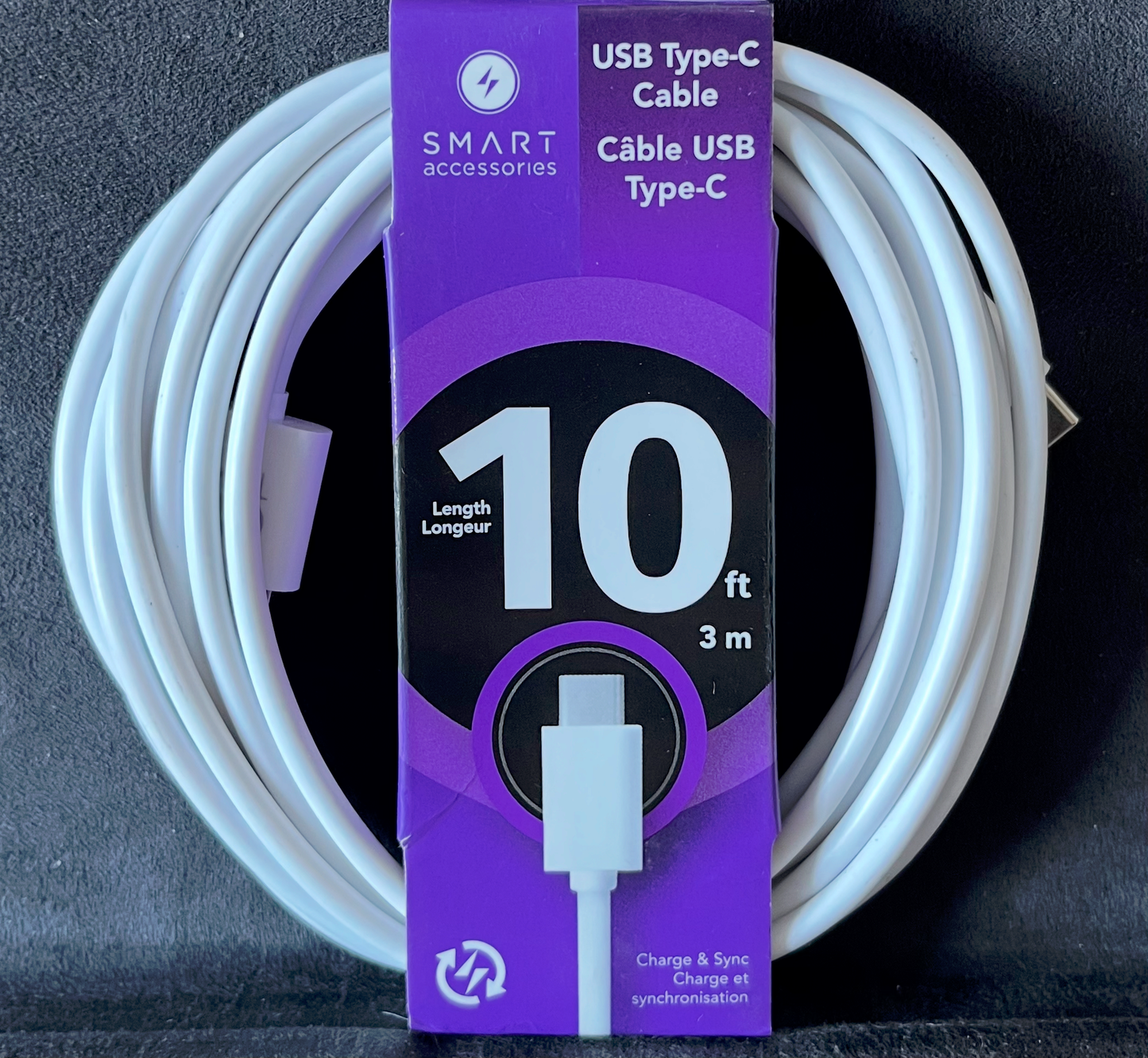 SMART Câble charge 10' USB USB-C (Blanc)