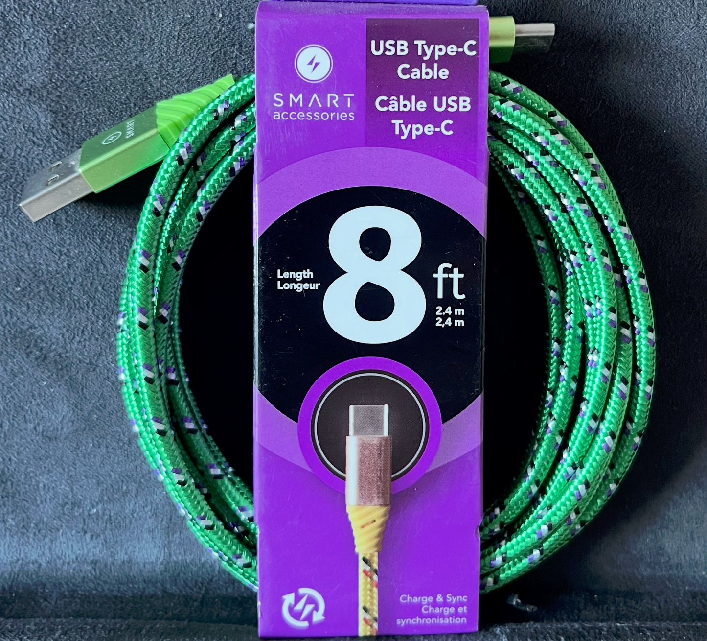 SMART Câble charge 8' USB USB-C (Vert)