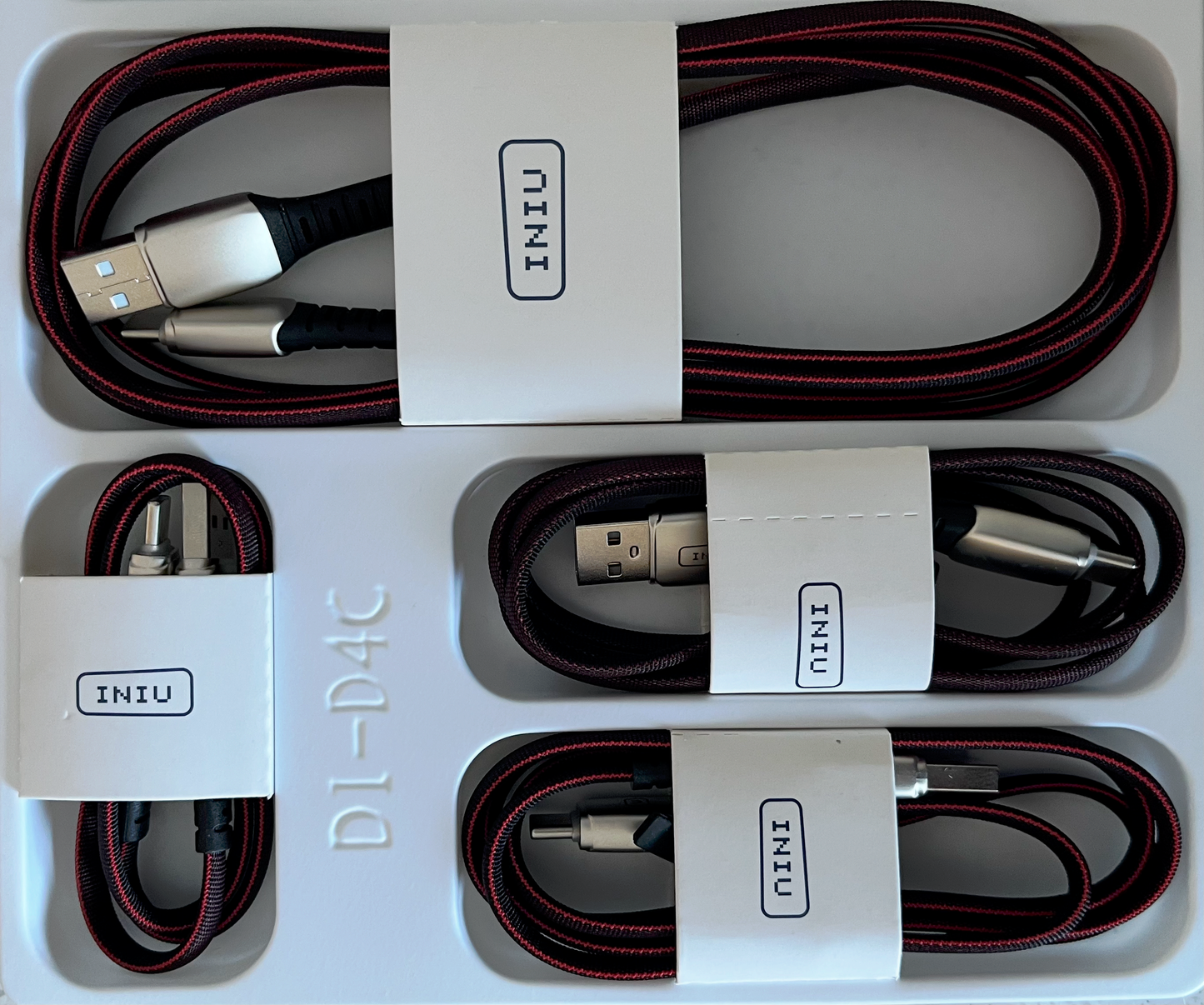 INIU Lot de 4 Câbles charge USB USB-C