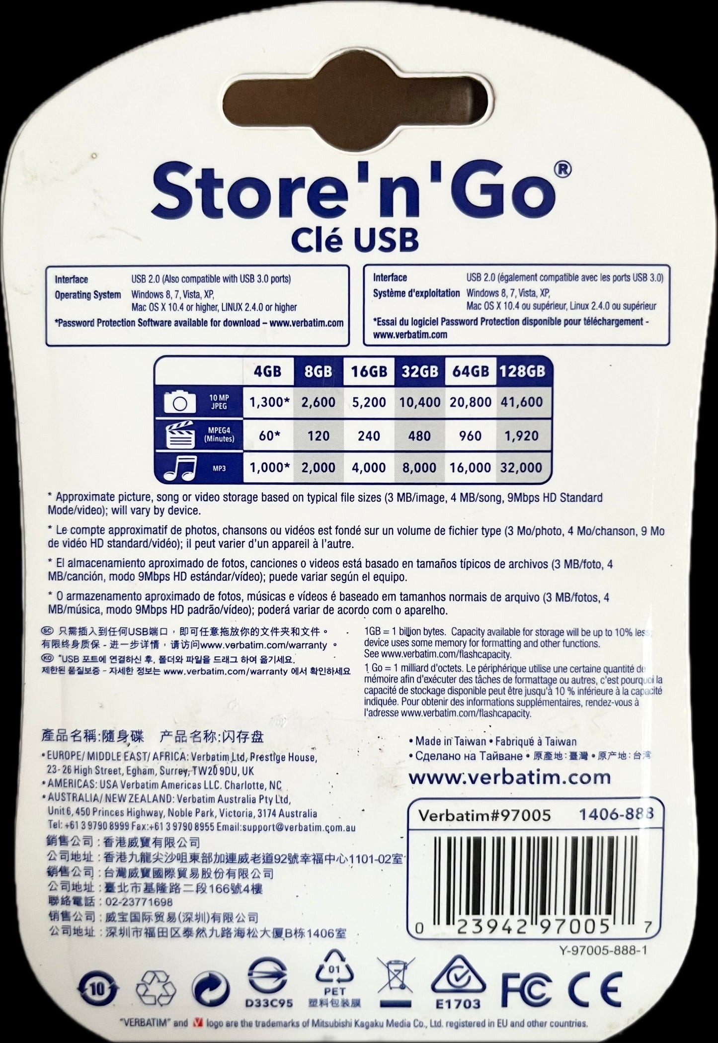 Verbatim Store 'n' Go Clé USB 2.0 64 Go (97005)