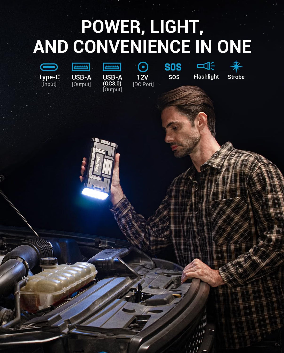 AVAPOW 6000A Car Jump Starter A68