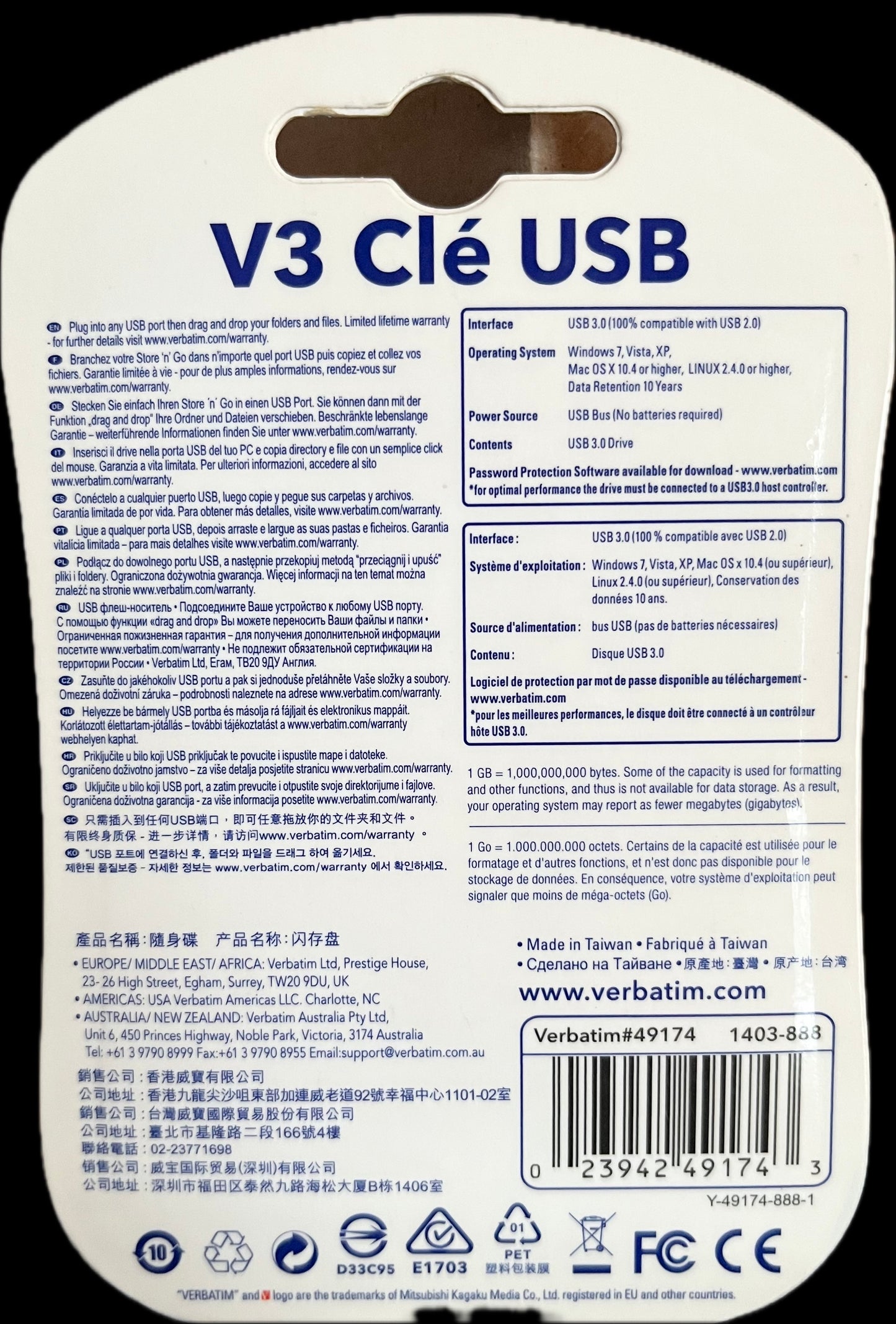 Verbatim Store 'n' Go Clé USB 3.0 64 Go (49174)