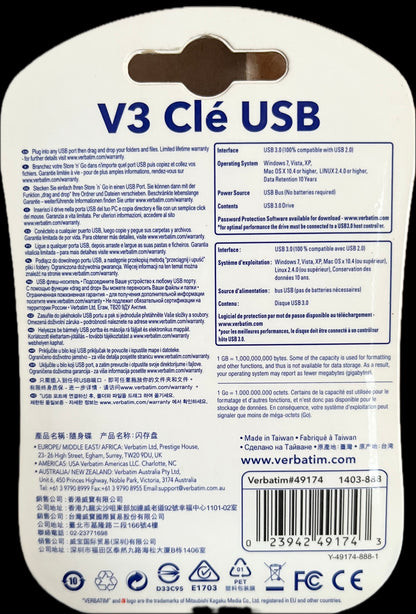 Verbatim Store 'n' Go Clé USB 3.0 64 Go (49174)